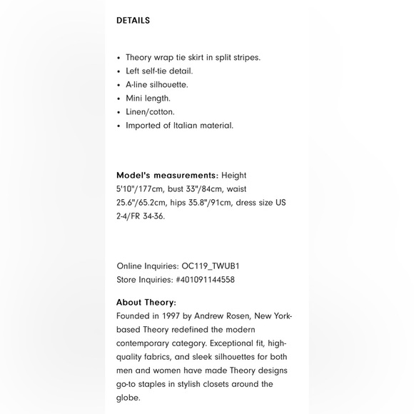 Theory Wrap-Tie Skirt in Split Stripes - Picture 14 of 15